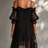 Vittoria | Vestido Minuto Preto em Musselin
