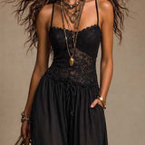 Laia | Macacão Halter de Renda Fluida