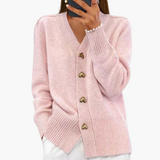 Prudência | Cardigan Elegante com Botões em Forma de Coração