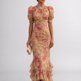 Maja | Vestido Floral Longo de Chiffon