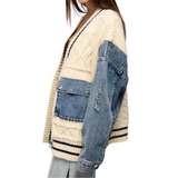 Marina | Cardigan de Malha Patchwork Relaxado