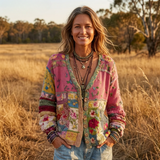 Penélope | Cardigan Boho de Patchwork Artístico