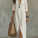 Selene | Vestido Maxi Solto com Botões