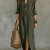 Selene | Vestido Maxi Solto com Botões