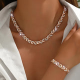Berta - Conjunto de Joias de Espiga com Cristais