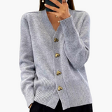 Prudência | Cardigan Elegante com Botões em Forma de Coração