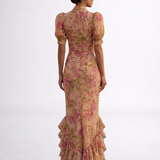 Maja | Vestido Floral Longo de Chiffon