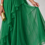 Talia | Vestido Maxi com Rendas em Cascata