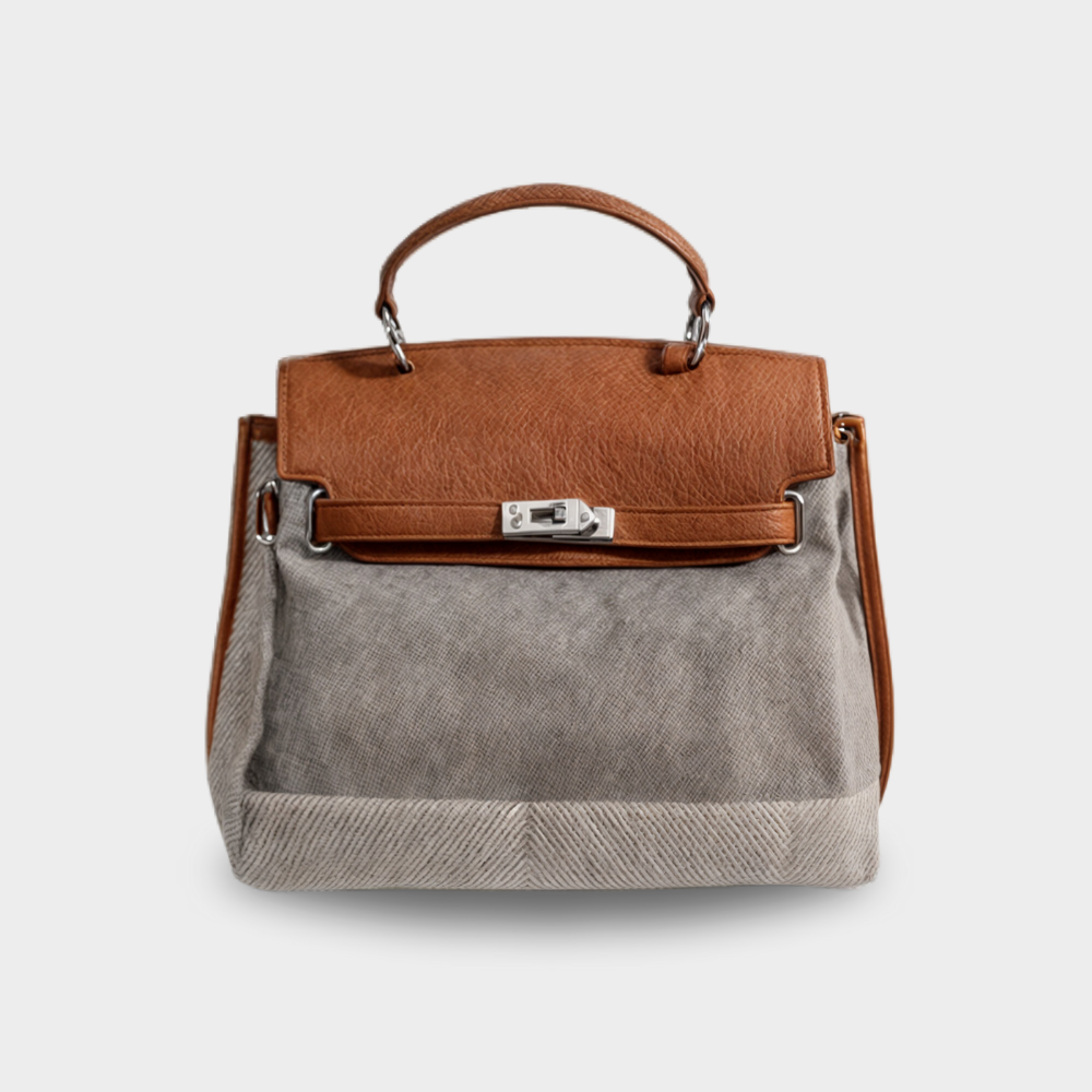 Emilia - Bolsa de lona em pele de vaca
