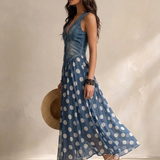 Bianca | Vestido Midi de Chiffon com Padrão de Poás