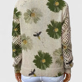 Millicent | Sweater Floral em Malha Abertas