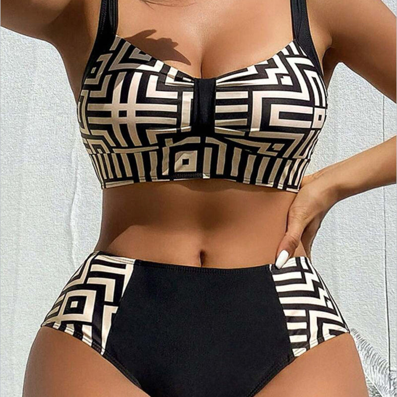 Helena - Biquíni elegante de duas peças com padrão