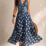 Bianca | Vestido Midi de Chiffon com Padrão de Poás