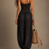 Laia | Macacão Halter de Renda Fluida