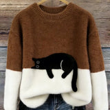 Nina - Sweater Oversized com Estampa de Gato