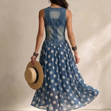 Bianca | Vestido Midi de Chiffon com Padrão de Poás