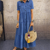 ANA | VESTIDO MIDI COM BOTÕES À FRENTE