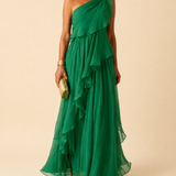 Ela | Vestido Maxi com Rendas em Cascata