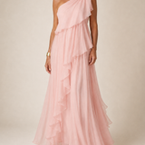 Ela | Vestido Maxi com Rendas em Cascata