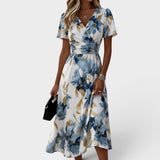 Elena | Vestido Midi Floral Envolvente