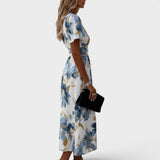 Elena | Vestido Midi Floral Envolvente