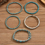 Verónica - Conjunto de Pulseiras com Contas Turquesa