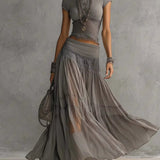 Eloise | Conjunto Maxi de Renda e Plissado
