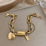 Guadalupe - Pulseira com Pendente de Coração Dourado
