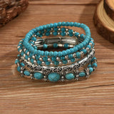 Verónica - Conjunto de Pulseiras com Contas Turquesa