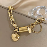 Guadalupe - Pulseira com Pendente de Coração Dourado