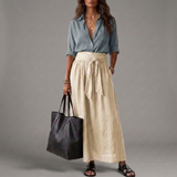 SAHARA | Conjunto de Duas Peças: Top Preto e Saia Midi Verde Oliva