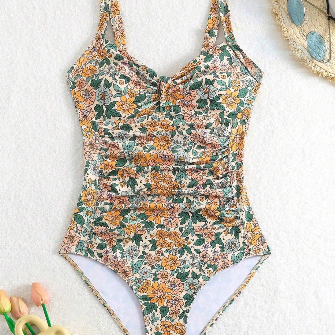 Luísa - Fato de banho com decote halter floral