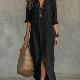 Selene | Vestido Maxi Solto com Botões