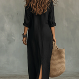 Selene | Vestido Maxi Solto com Botões