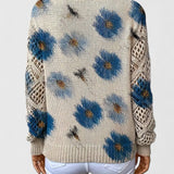 Millicent | Sweater Floral em Malha Abertas