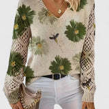 Millicent | Sweater Floral em Malha Abertas