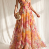 Gordana | Deslumbrante Maxi Vestido com Estampa Floral