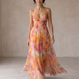 Gordana | Deslumbrante Maxi Vestido com Estampa Floral