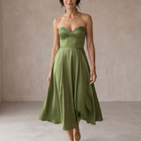 Marija | Elegante Vestido Midi Sem Alças