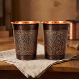 Margit-Budapeste Conjunto de 2 Copos de Cobre com Padrão Floral