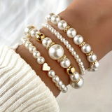 Amelia - Conjunto de Pulseiras Atemporais de Pérolas
