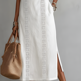 Jimena | Vestido Midi de Linho com Gola Mandarim