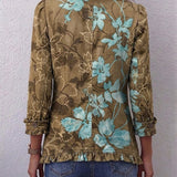 Sundara | Jaqueta Vintage Floral em Gradiente Boho com Rendas