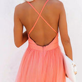 Milica | Maxi Vestido Brilhante Coral