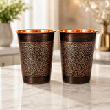 Margit-Budapeste Conjunto de 2 Copos de Cobre com Padrão Floral