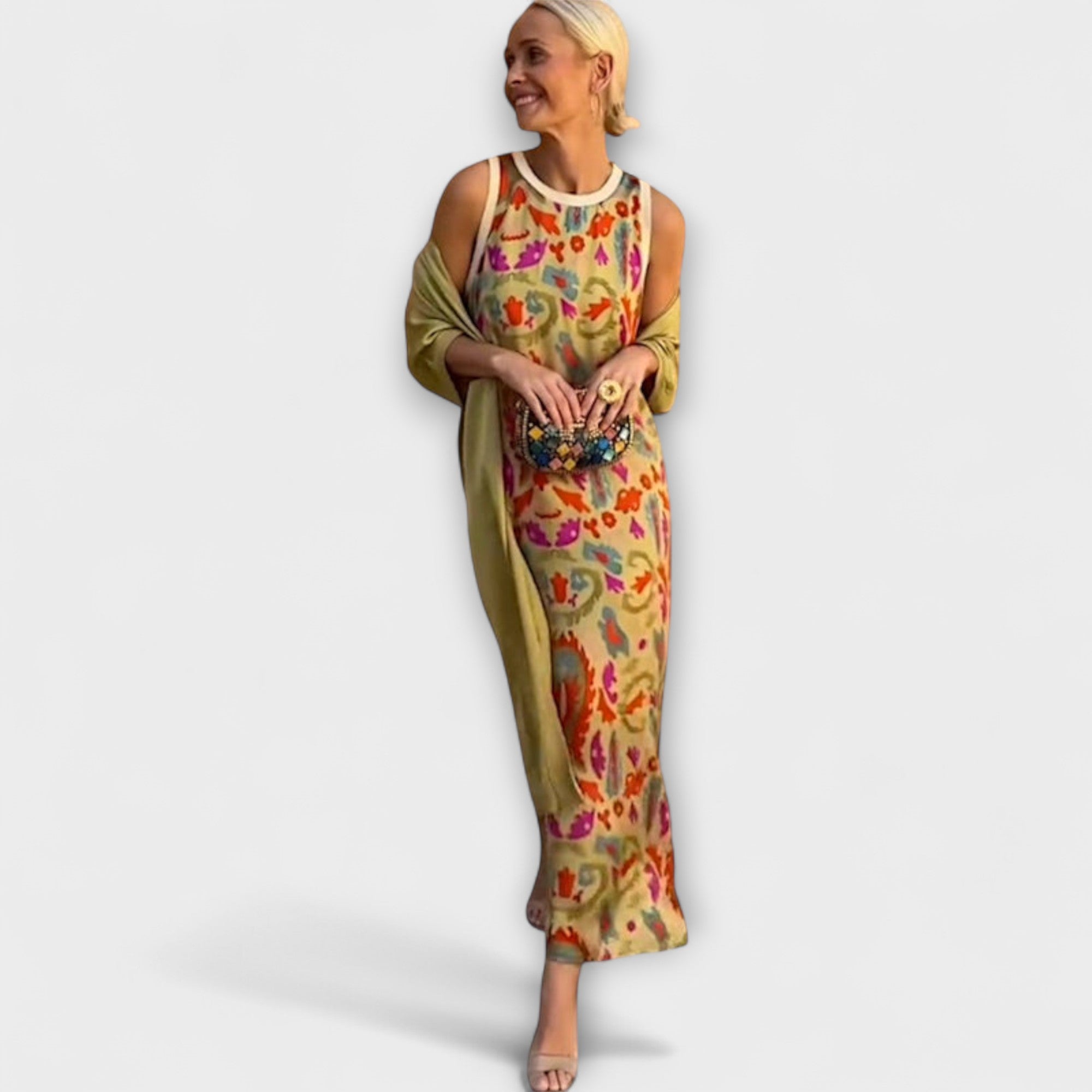 Julia – Vestido maxi com casaco a condizer