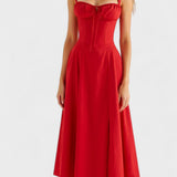 Carolina - Vestido Floral com Corpete Ajustado
