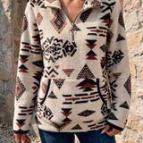 Ellery | Pullover de Meio-Zíper Inspirado na Cultura Asteca